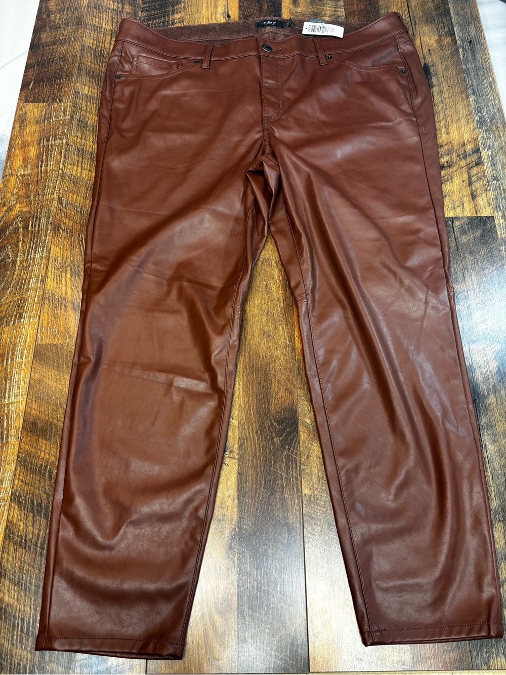 Torrid women’s Brown Faux Leather Skinny Pants high rise size 20 Tall NWT